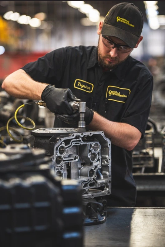 Certified Transmission technician at work